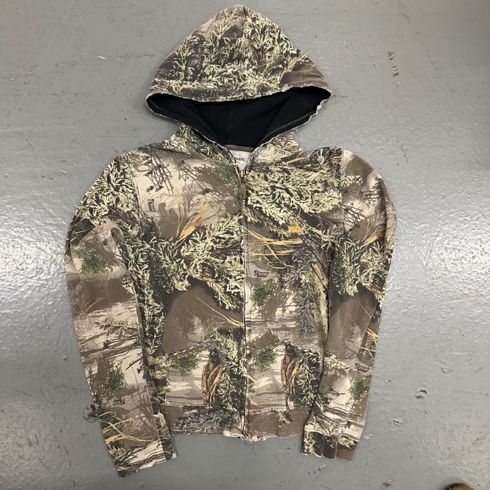 Realtree Girl Womens Hoodie Medium Camo Full Zip Preowned Camouflage